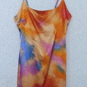 Wild Fable Orange and Green Dress